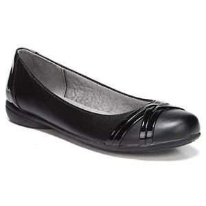 NEW LifeStride Womens Size 6 Black Vegan Faux Leather Aliza Ballet Flats Shoes